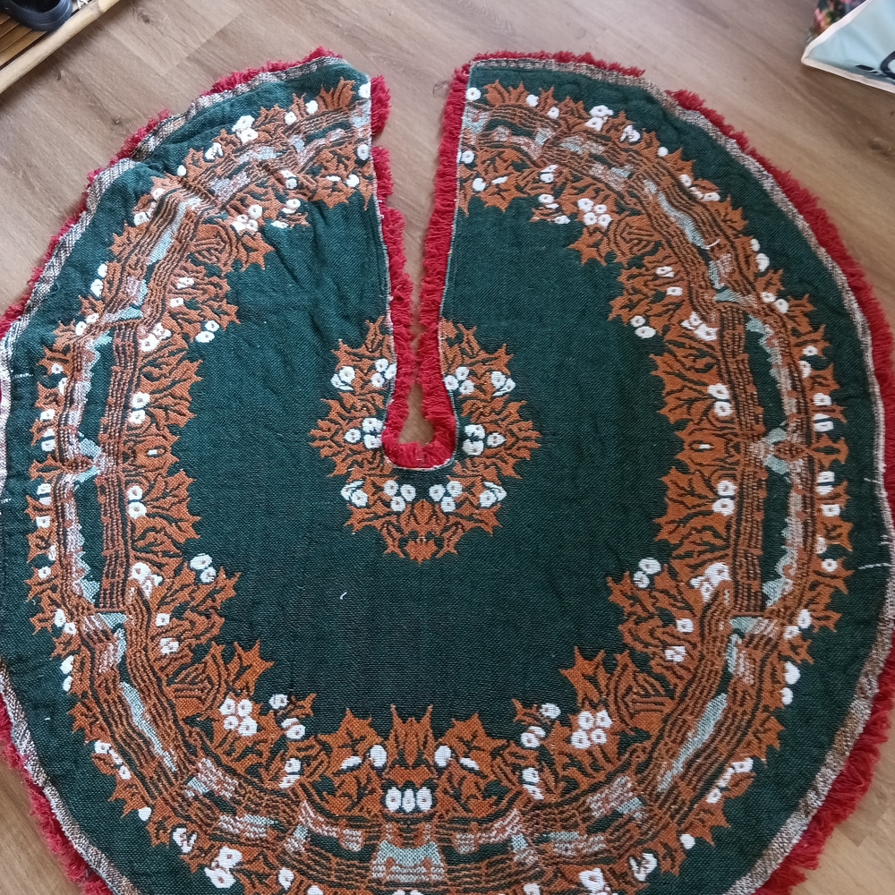 Festive Green and Red Tree Skirt